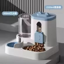 2-in-1 Automatic Cat & Dog Feeder and Water Dispenser | Large Capacity Gravity Food & Water Bowl Set | Anti-Spill Pet Feeding Station