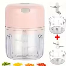 Mini Electric Food Chopper – Portable Vegetable & Meat Cutter with Stainless Steel Blades