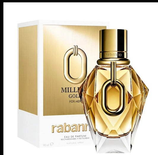 Rabanne Million Gold For Her Eau de Parfum 90ml 3.0oz Refillable Women's Perfume New Sealed