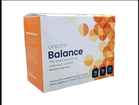 Unicity Balance Natural Orange Flavor Drink Mix – Glucose & Cholesterol Support | 30 Stick Packs (217.5g)