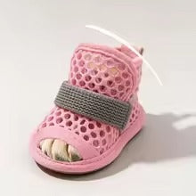 Breathable Dog Shoes – Protective Mesh Paw Boots with Adjustable Straps for Dogs
