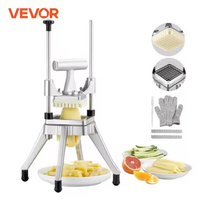 VEVOR Commercial Fruit & Vegetable Cutter – Manual Potato & Vegetable Slicer with Cutting Grid