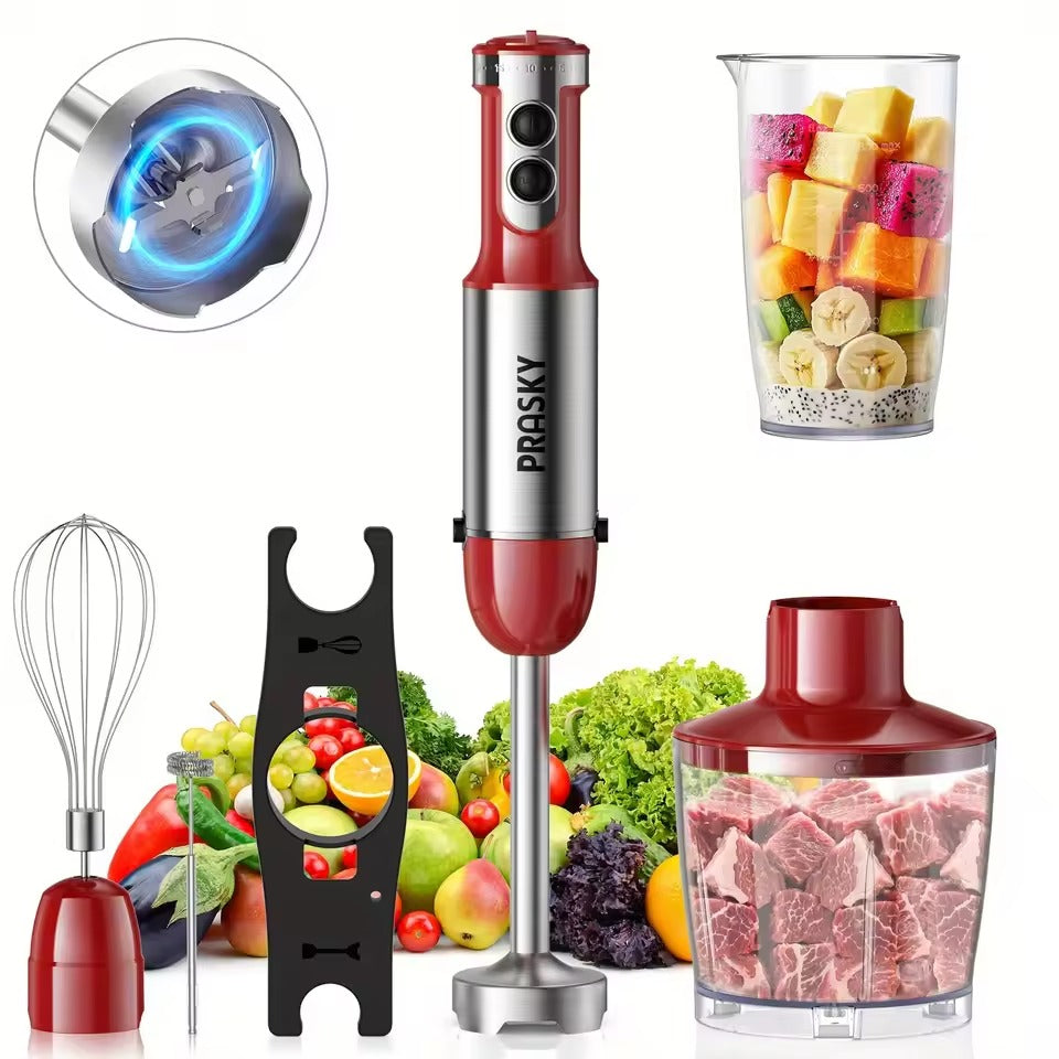 4-in-1 Immersion Hand Blender – Electric Food Processor, Chopper, Whisk & Smoothie Maker