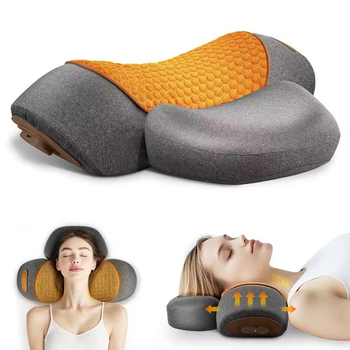 3-in-1 Heated Neck Massager Pillow for Neck Pain | Cervical Traction Pillow with Massage | Electric Shiatsu Neck & Shoulder Massager