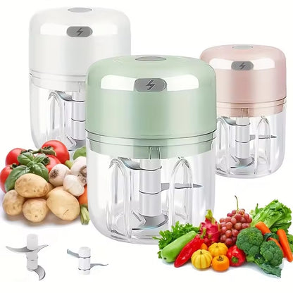 Mini Electric Food Chopper – Portable Vegetable & Meat Cutter with Stainless Steel Blades
